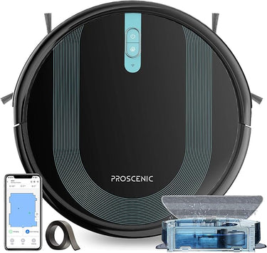 proscenic 850T Robot Aspirador 3000Pa, Robot Aspirador y Fregasuelos Potente, Navegación Inteligente, Depósito Mixto 2 en 1, Control por Siri, IFTTT, App, Alexa y Google Home, para Mascotas/Suelo